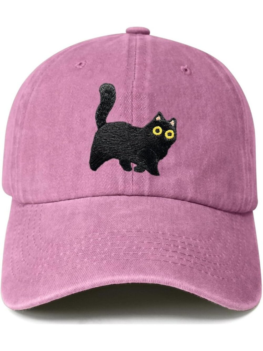 Unisax's Pink Cartoon Embroidered Adjustable Cotton Cat Lovers Baseball Caps